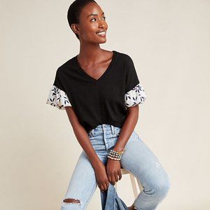 Anthropologie Tops - Black Amadi Floral Sleeve Top (NWT) Anthropologie Tops - Black Amadi Floral Sleeve Top (NWT)